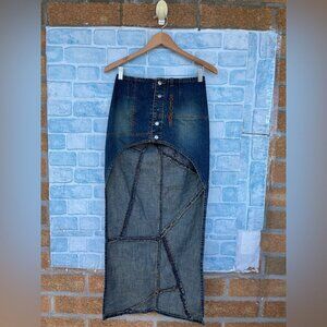 Sollo Mobe denim jean skirt Hi-low vintage size medium